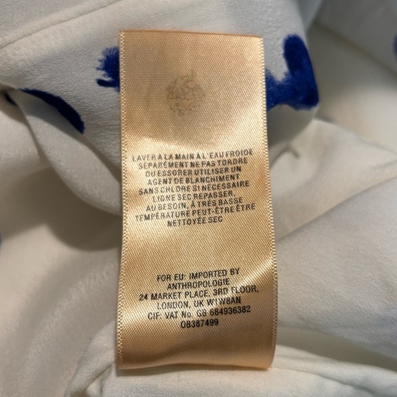 MAEVE Sz S Ink Splatter Macrame Crochet Lined Belt Anthropologie Maxi Dress - Picture 11 of 13